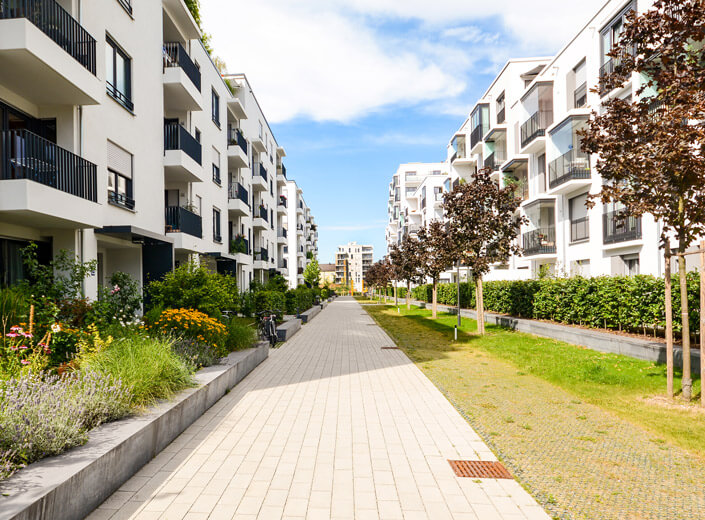 row of apartments